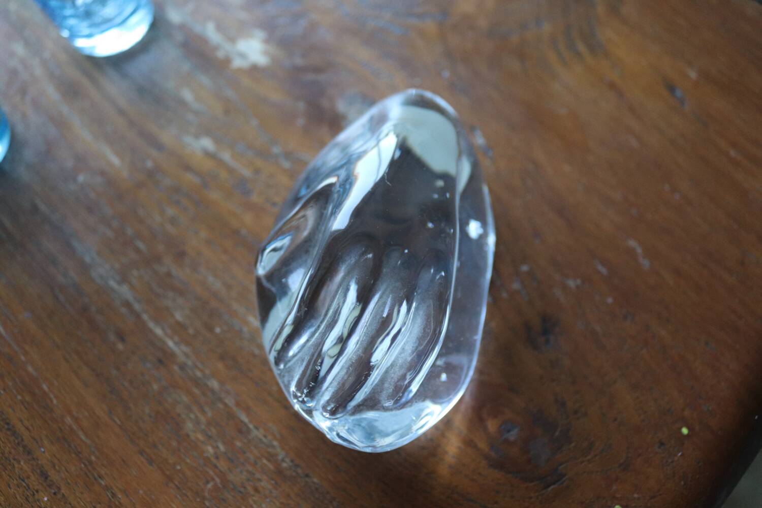 Crystal hand sculpture – Daum France paperweight