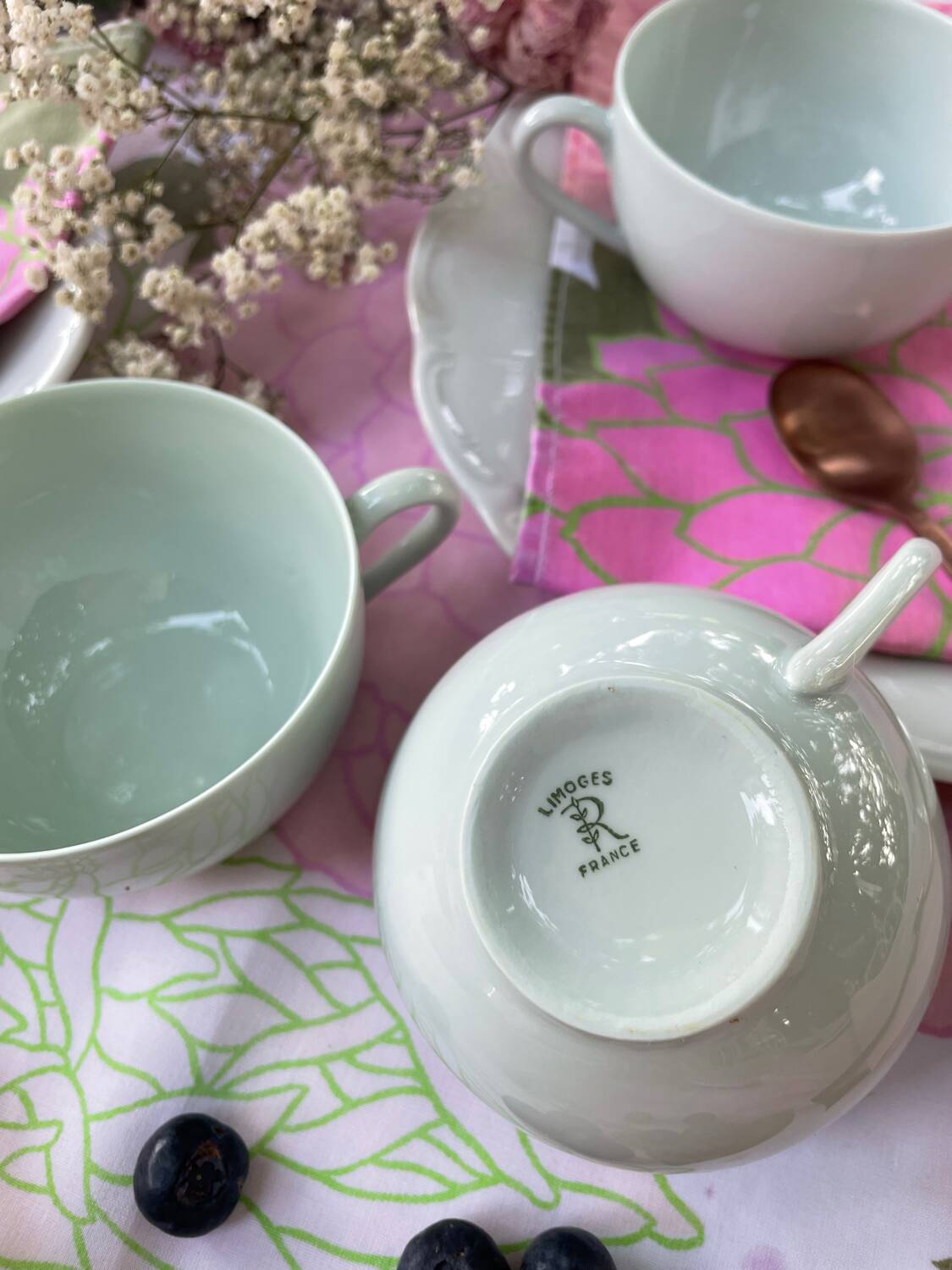 Cups Limoges porcelain