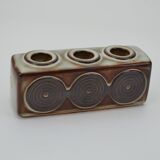 Triple stoneware candle holder grey serie by ejner johansen for søholm stentøj