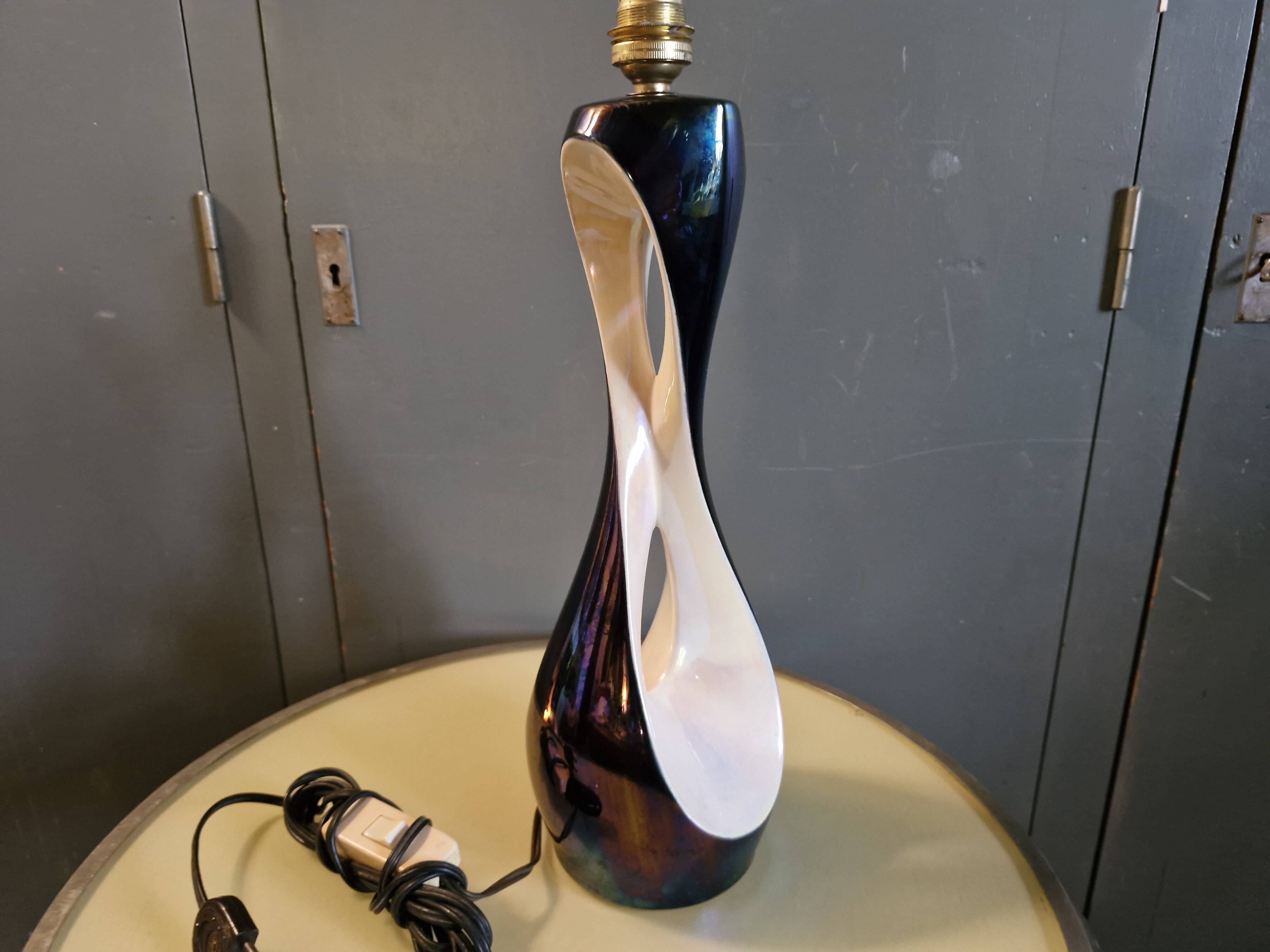 "Verceram" Ceramic lamp base from the 1960s - Pearlescent Glaze & I