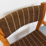 Vintage armchair in pine and fabric from the 80s