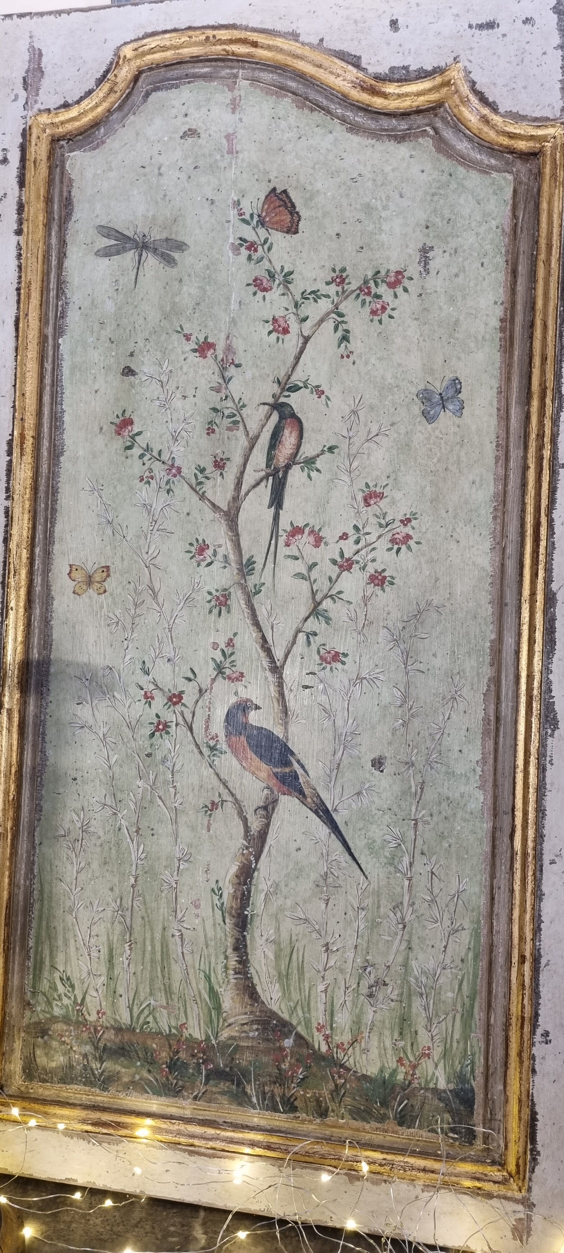 Pair of 18th painted panels and décor