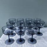 Series of 11 stemmed glasses, 1950