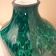 White multi-layer blown glass bottle vase with blue and green inclusions