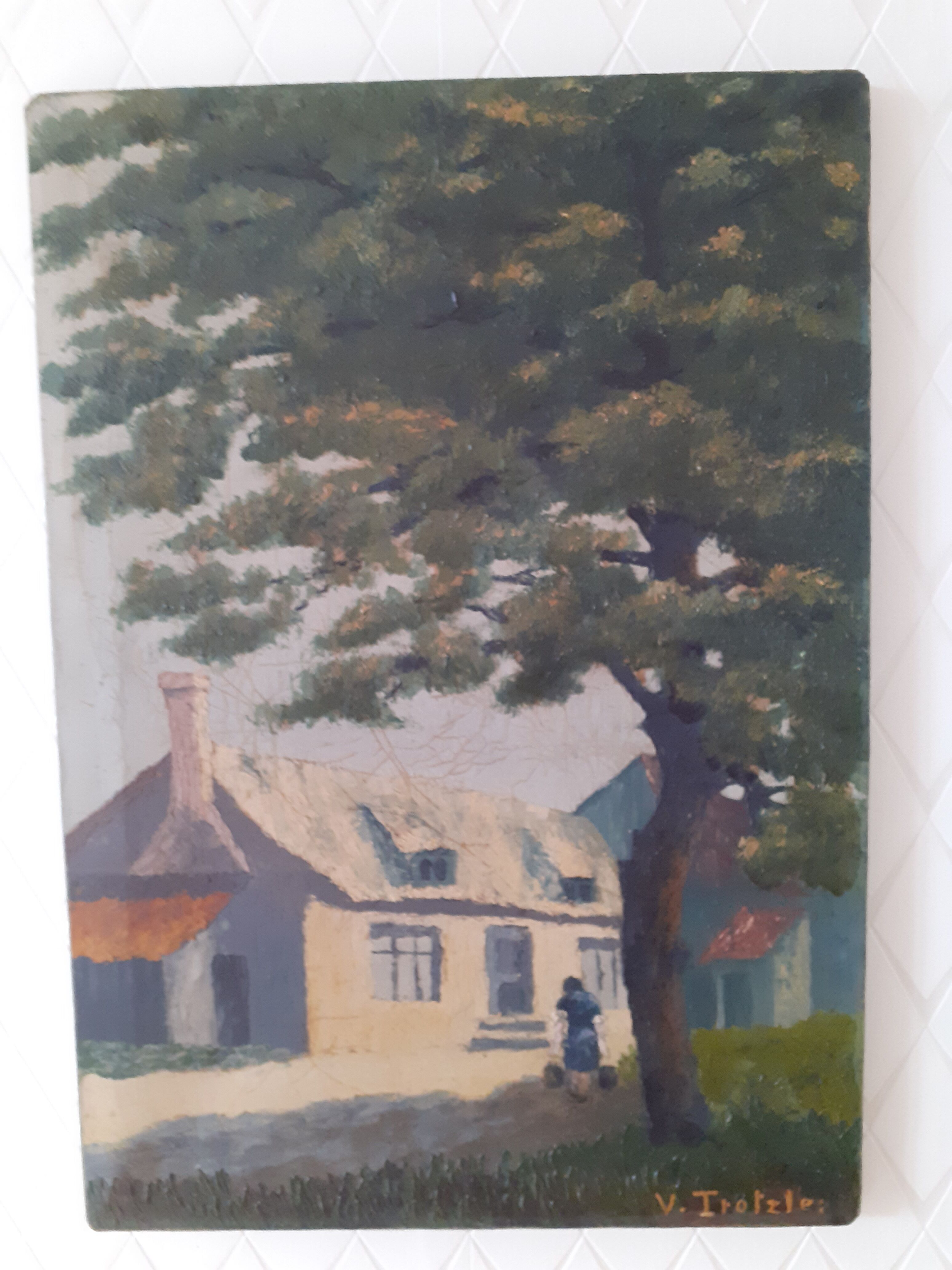 Tableau paysage maison bretonne