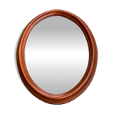 Vintage oval mirror in solid wood 1960 60x48cm