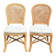 2 rattan and caned chairs in colonial bistro style from the 1990s.