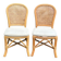 2 rattan and caned chairs in colonial bistro style from the 1990s.