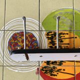 Portemanteau vintage en Formica orange - 4 crochets