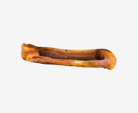 Corbeille de fruits ou vide poche bois brutaliste