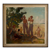 Oil on isorel panel – The Harvesters at Rest c. 1930–1940