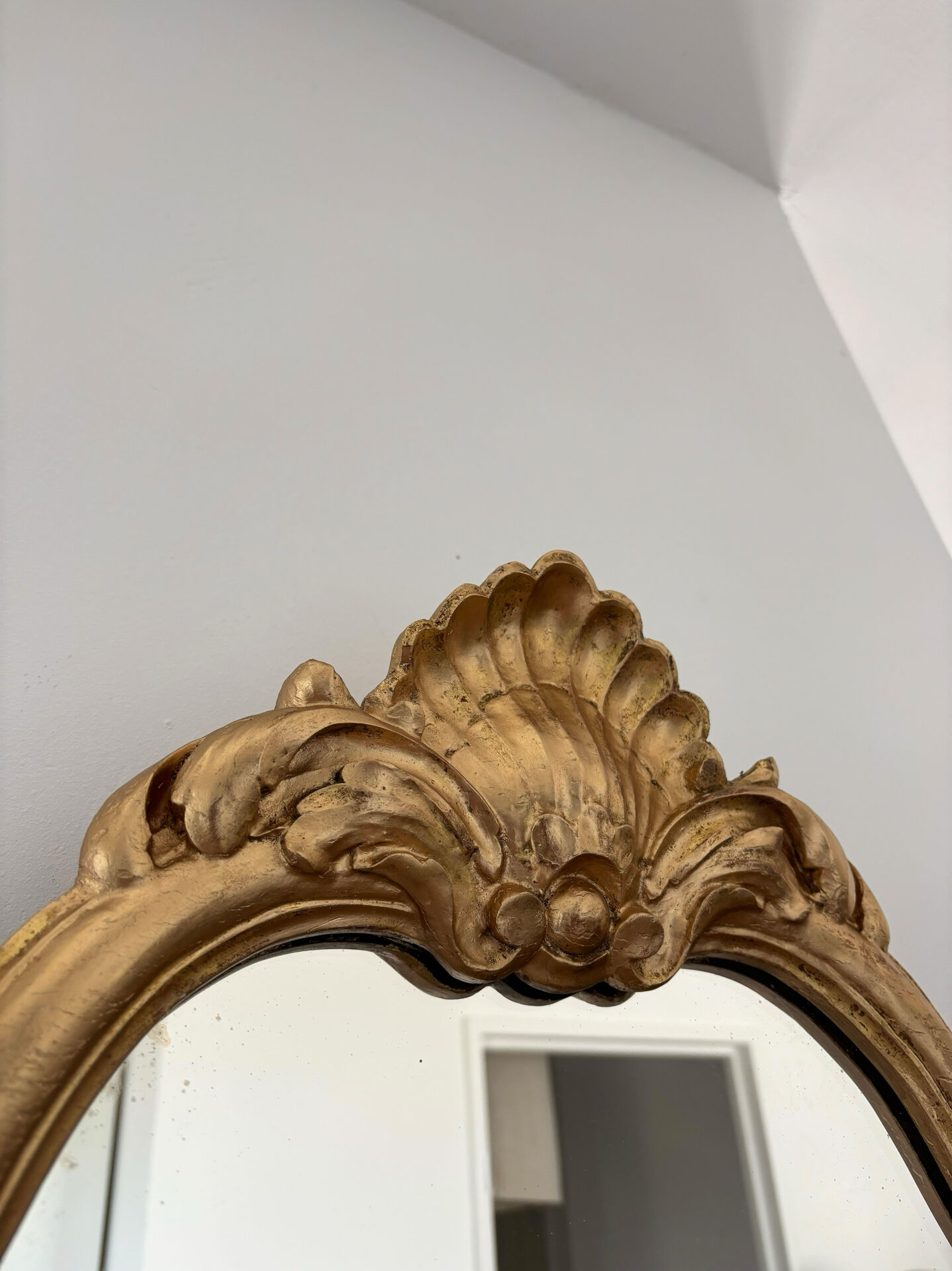 Golden baroque mirror in Louis XV style