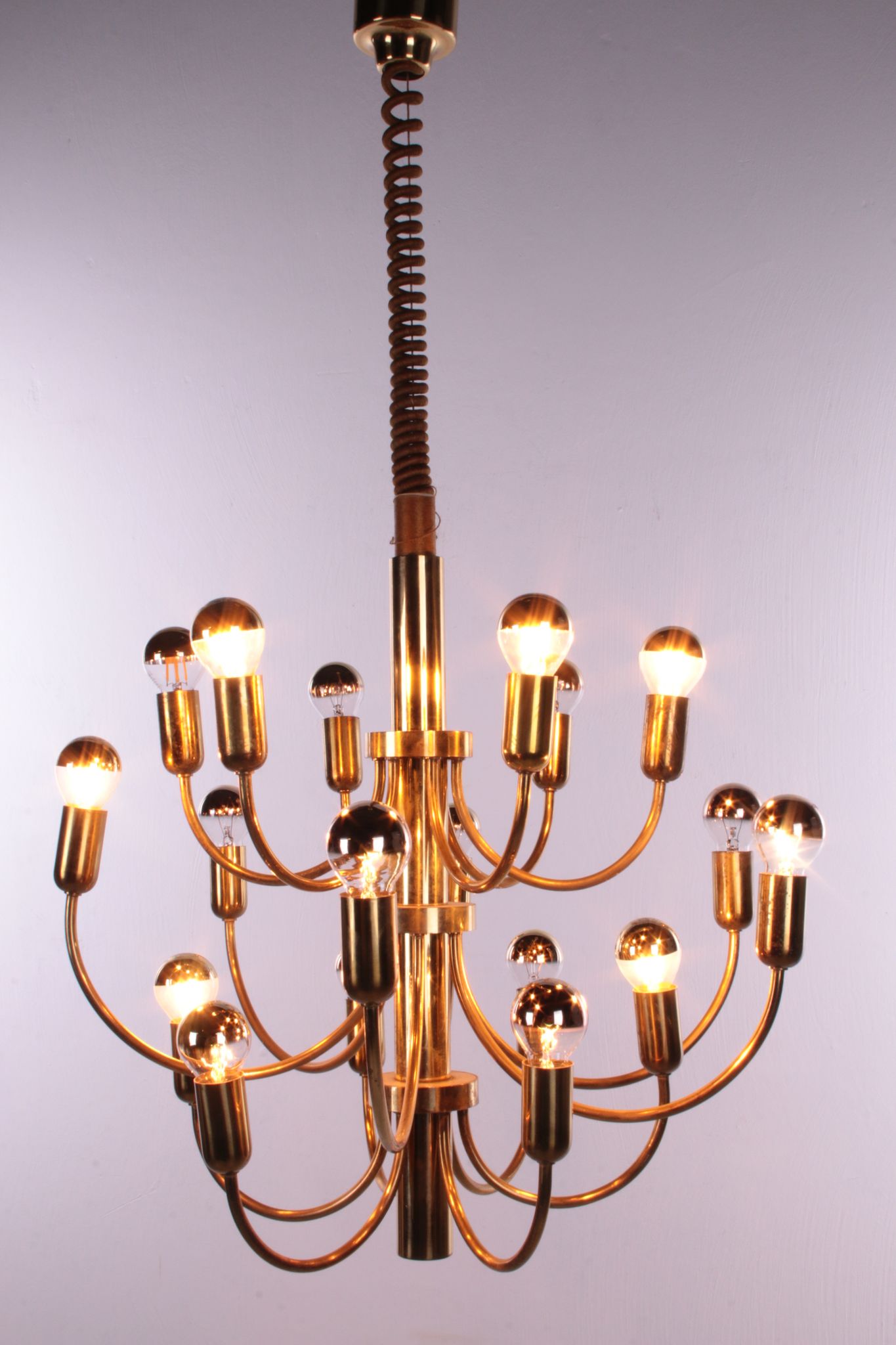 Suspension de chez Sciolori pour Boulanger avec 18 lumières, 1960