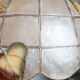 Mother-of-pearl and brass pendant lamp