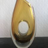 Yellow art deco vase in Murano style