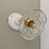 Vintage chiseled glass lampshade wall light - tableware collection -