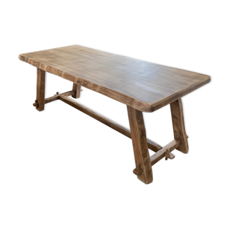 Solid elm farm table