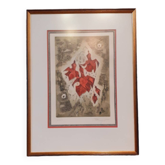 Alfred Steinmetzer (1918-2007), abstract composition, signed and dated etching