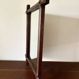 Rectangular brutalist mirror in solid wood, 1960
