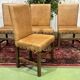 Set of 4 English beech chairs with faux leather from the 1980s.