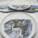 Assiette en porcelaine peint main décor paysage
