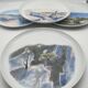 Hand painted porcelain plate with landscape decoration