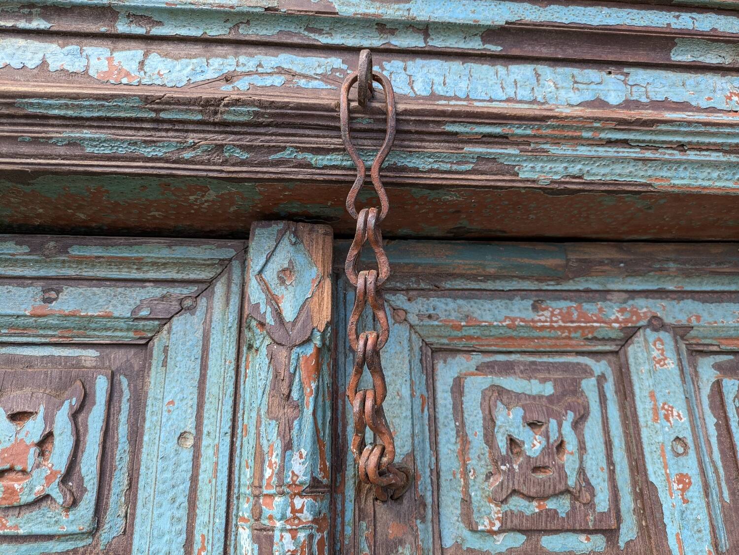 Antique Indian door in solid teak