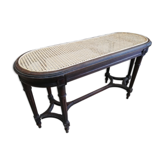 Wooden piano bench and Louis XVI style cannage