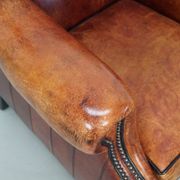 Vintage Dutch club chair in cognac leather, 1970s