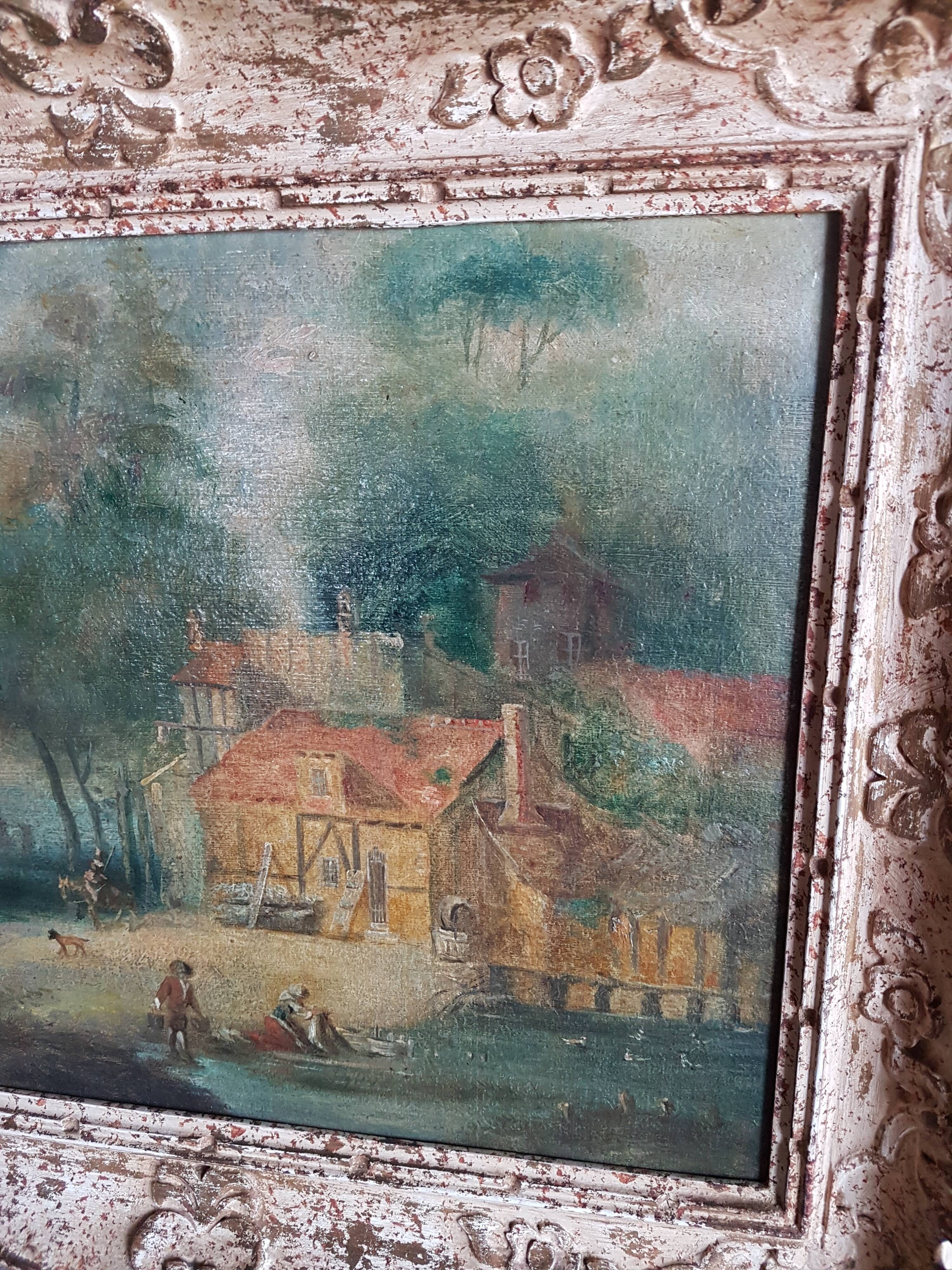 Tableau scène champêtre, style XVIIIème