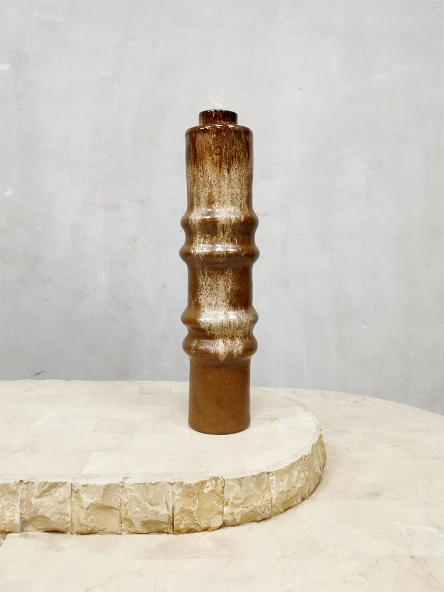Vintage ceramic vase 'Brutalist earthtones'