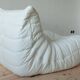 White leather Togo lounge chair by Michel Ducaroy for Ligne Roset