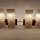 Pair of Scandinavian wall lamps, metal, teak and perspex 1960 vintage