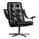 Modernist Black Leather Swivel Lounge Chair, Netherlands, 1960s
