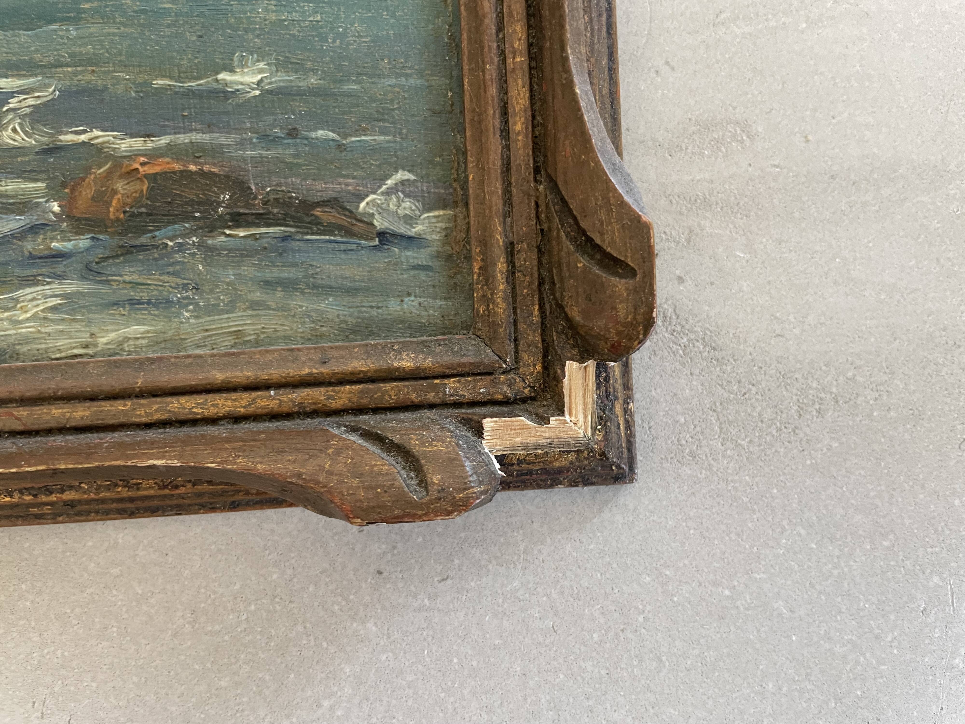 Small old seaside painting