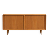 Oak sideboard with tambour doors by Kibaek Møbelfabrik
