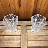 Pair of vintage cut crystal vase #a530