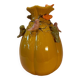 Vase jaune orné d’oiseaux