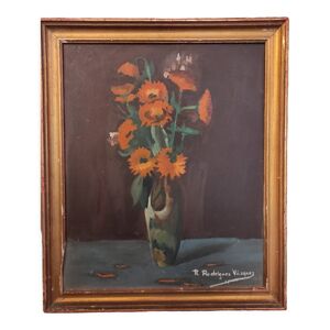 Peinture à l’huile - fleurs