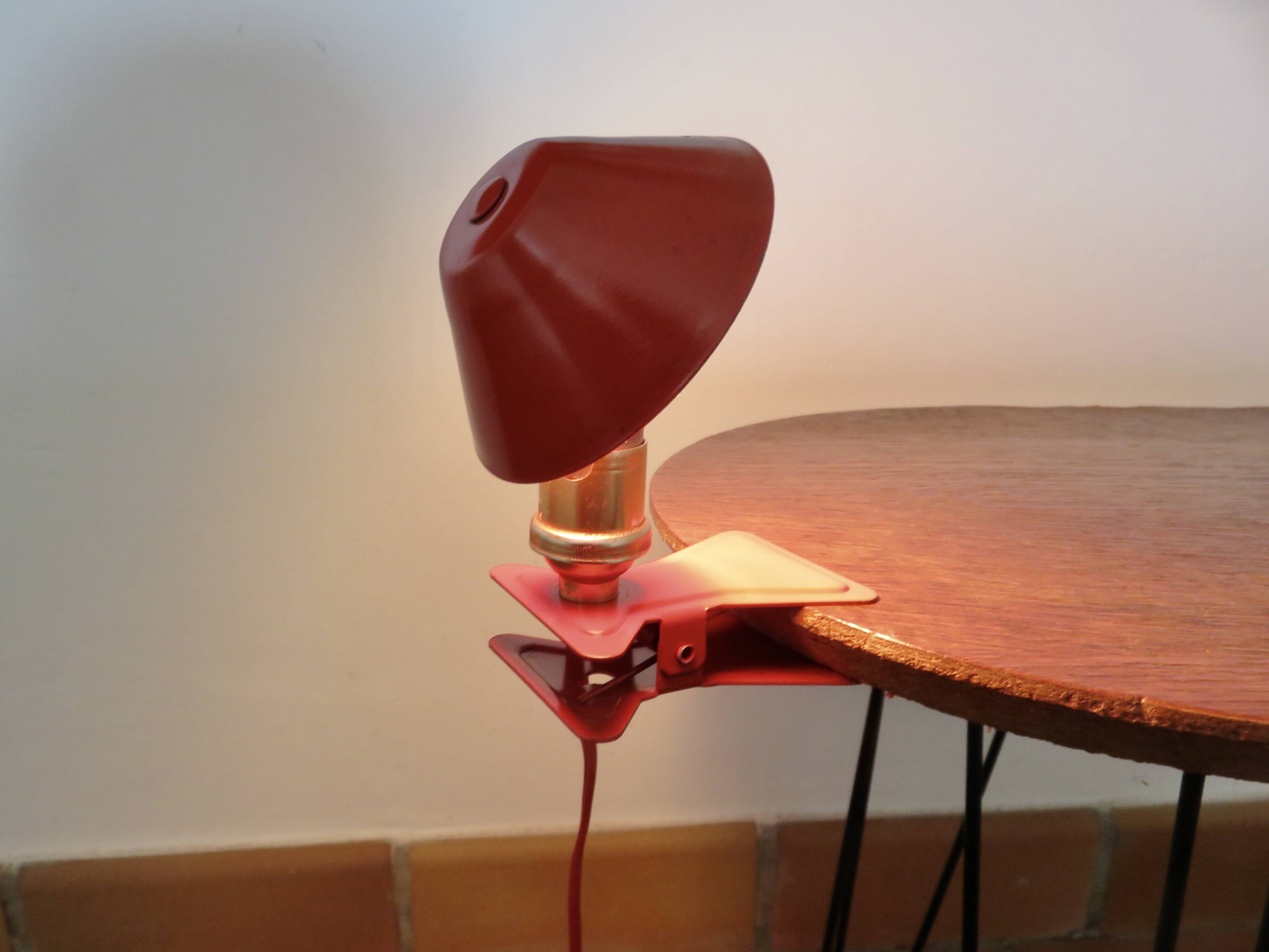 Lampe champignon à pince années 50 60