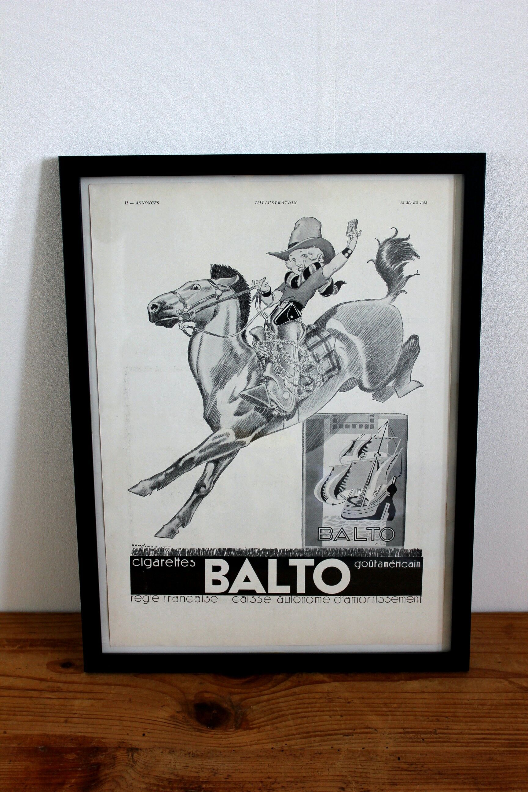 Cigarette Balto - vintage poster pub 1930