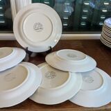 6 flat blue plates in iron earth CP