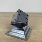 Art Deco chromed metal dice sculpture