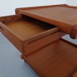 Large Rollable Teak Bar Cart, 1960s