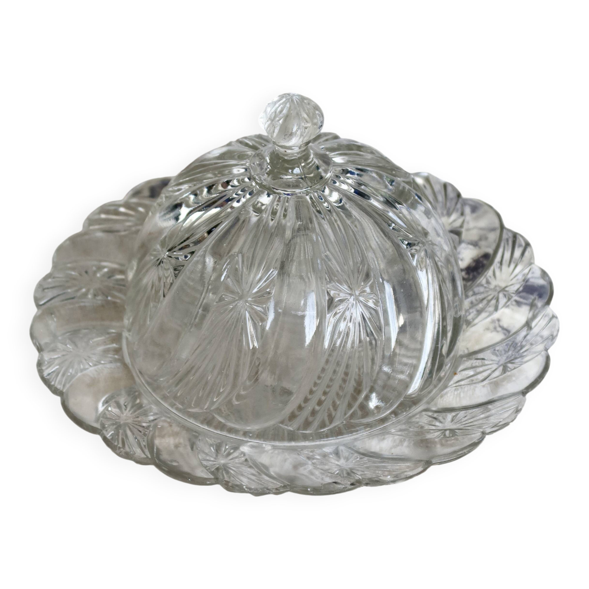 Vintage pressed glass cheese bell