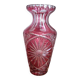 Bohème large crystal vase with red overlay, wheel-cut, Belle Époque.