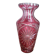 Bohème large crystal vase with red overlay, wheel-cut, Belle Époque.