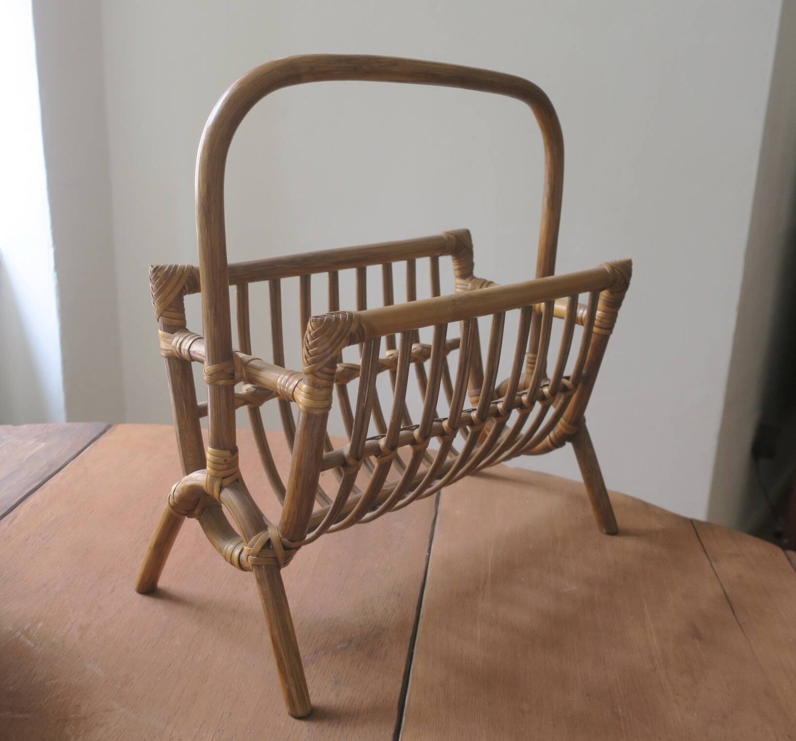 Mid century bamboo magazine rack, 1960s