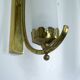 Set of three sconces in brass and triplex opaline glass. Italy 1950s
