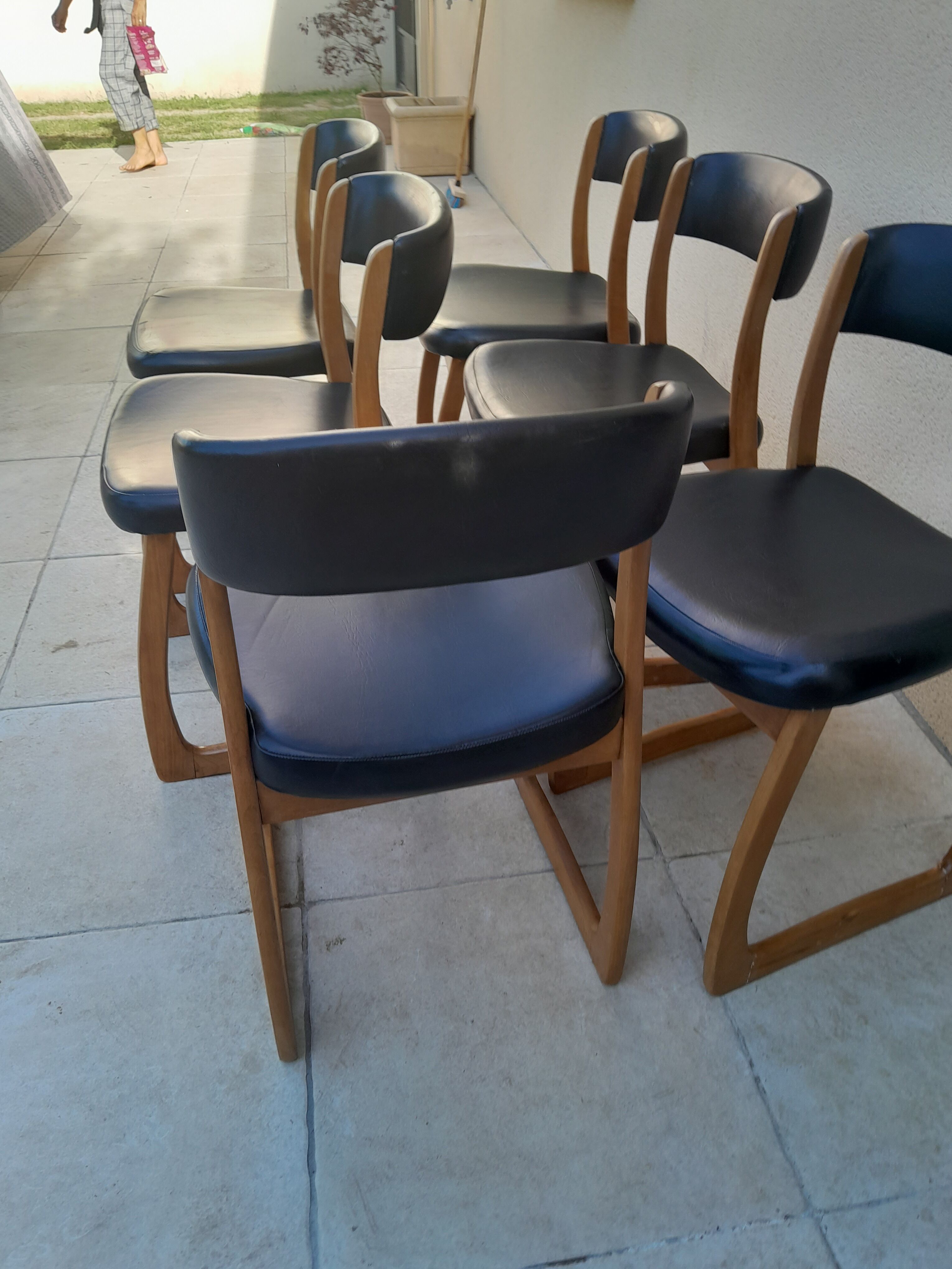 6 vintage Self sled chairs danish